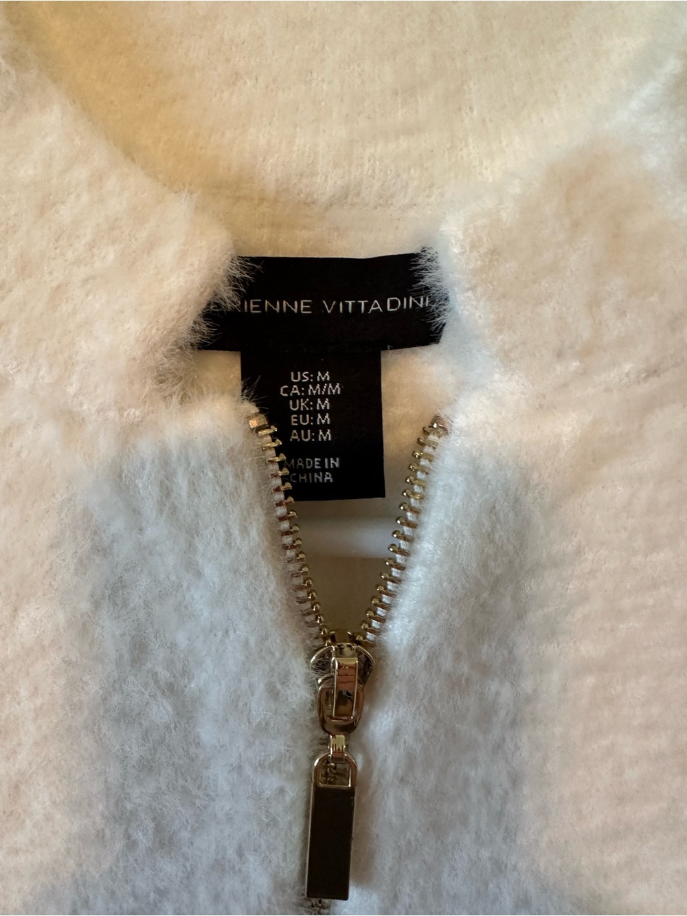 Adrienne Vittadini Fuzzy Cream Cardigan - Picture 2 of 2